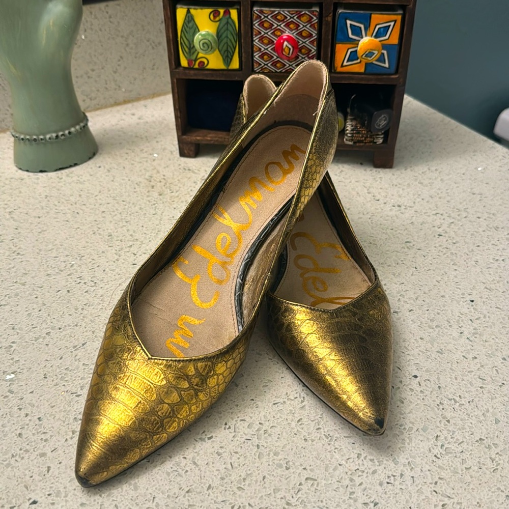 Sam Edelman Gold Snake Skin